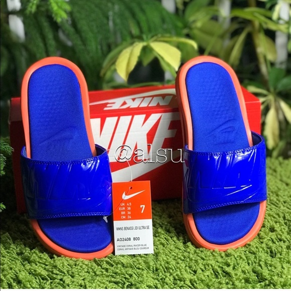 NWT Nike Benassi JDI Ultra SE Vintage Coral WMNS - Picture 7 of 7